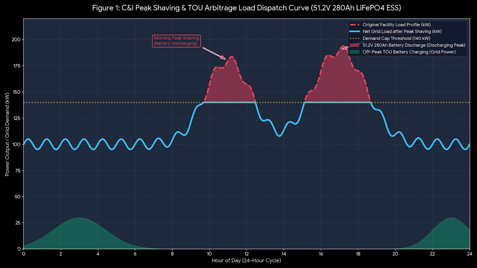CI Peak Shaving TOU Arbitrage Load Dispatch Curve 512V 280Ah LiFePO4 ESS CI Peak Shaving TOU Arbitrage Load Dispatch Curve 512V 280Ah LiFePO4 ESS